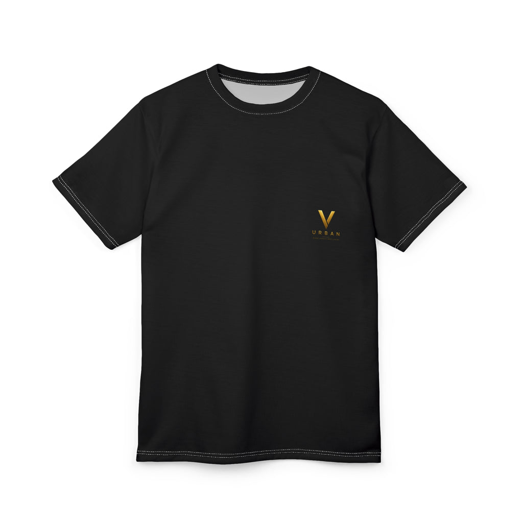 V URBAN: "Silent Ache" Chalk-Graphic Heavyweight Tee – Onyx Black
