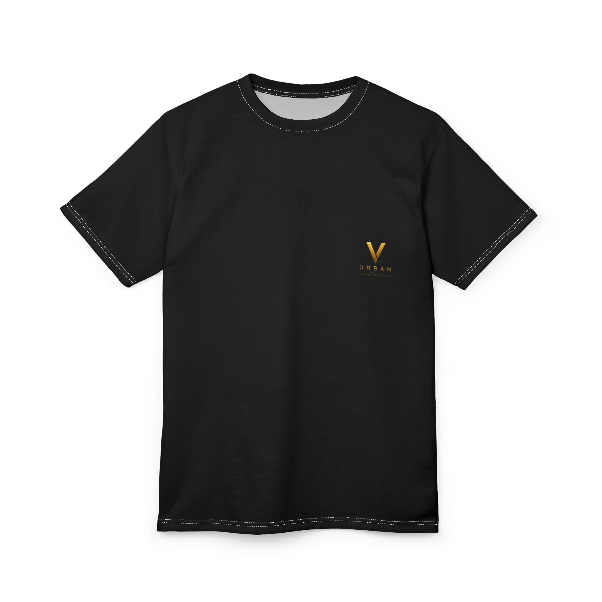 V URBAN: "Silent Ache" Chalk-Graphic Heavyweight Tee – Onyx Black