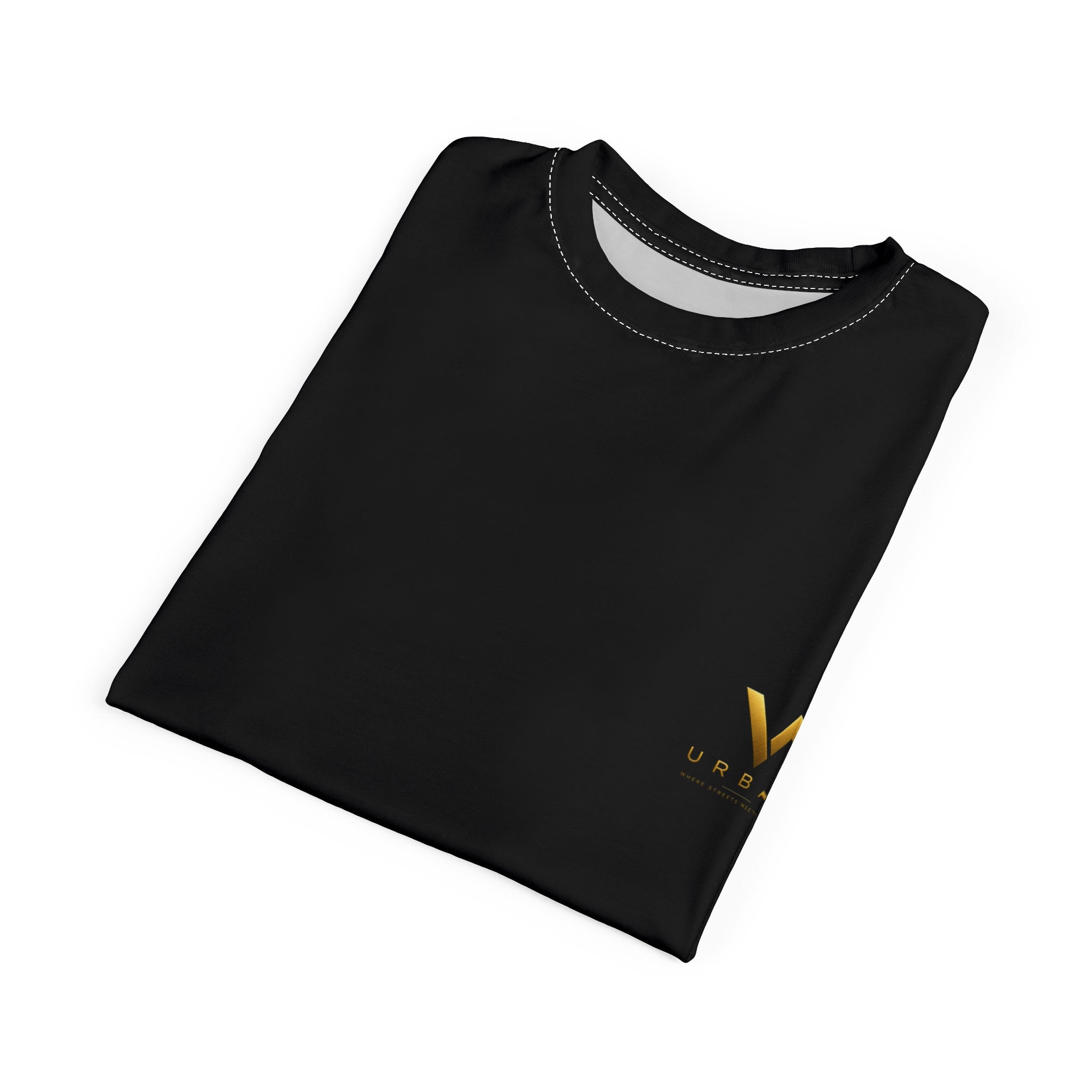 V URBAN: "Silent Ache" Chalk-Graphic Heavyweight Tee – Onyx Black