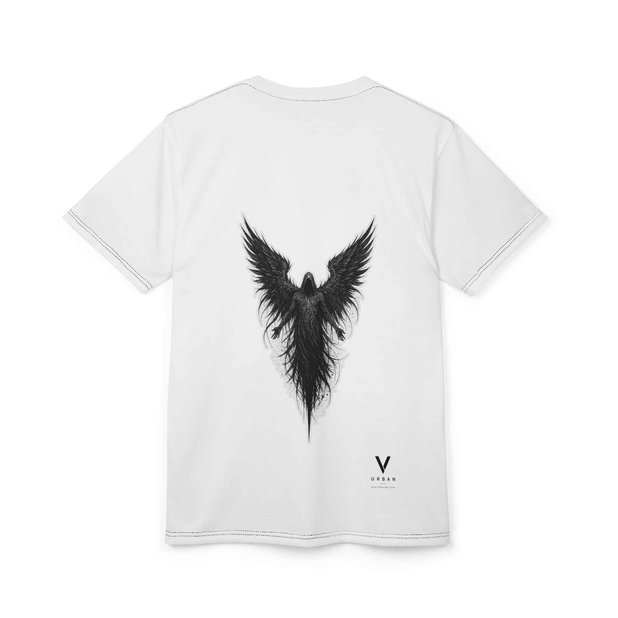 V URBAN: "Ethereal Descent" – Illustrative Heavyweight Tee (Ivory White) Glothic
