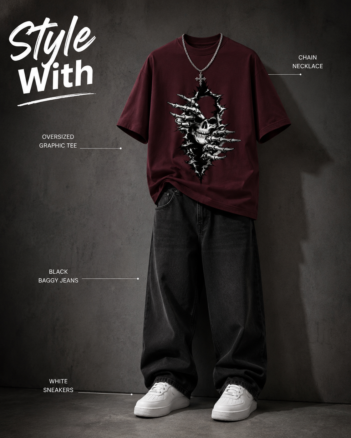 V URBAN | RIP THROUGH REALITY – Graphic Oversized Tee~ |