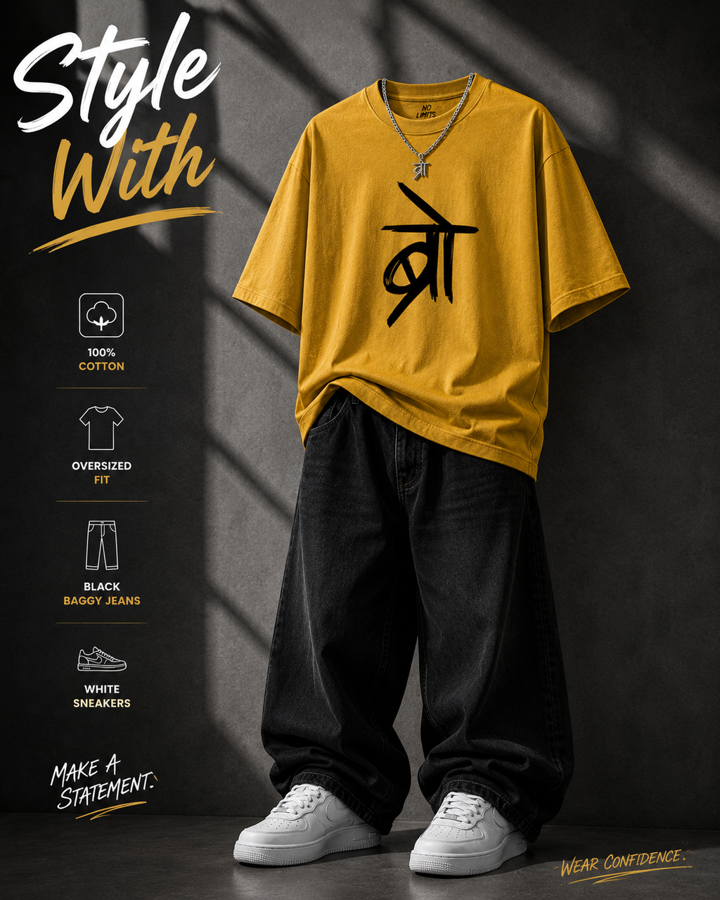 V URBAN | BRO graphic Unisex Oversized Tee~|