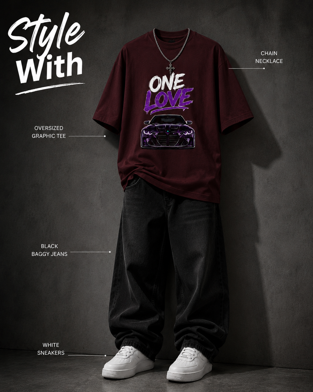 V URBAN | ONE LOVE BMW Oversized Tee~ | Tshirt.. Graphic|