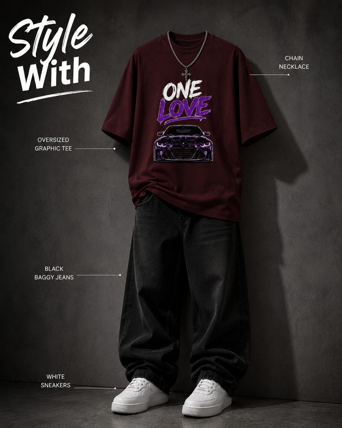 V URBAN | ONE LOVE BMW Oversized Tee~ | Tshirt.. Graphic|