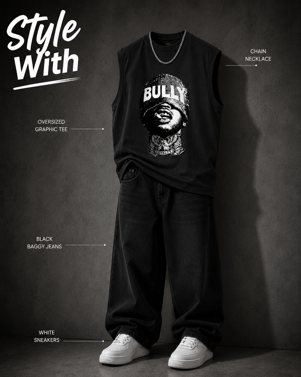 V URBAN | Bully Graphic Sleevless T-Shirt |