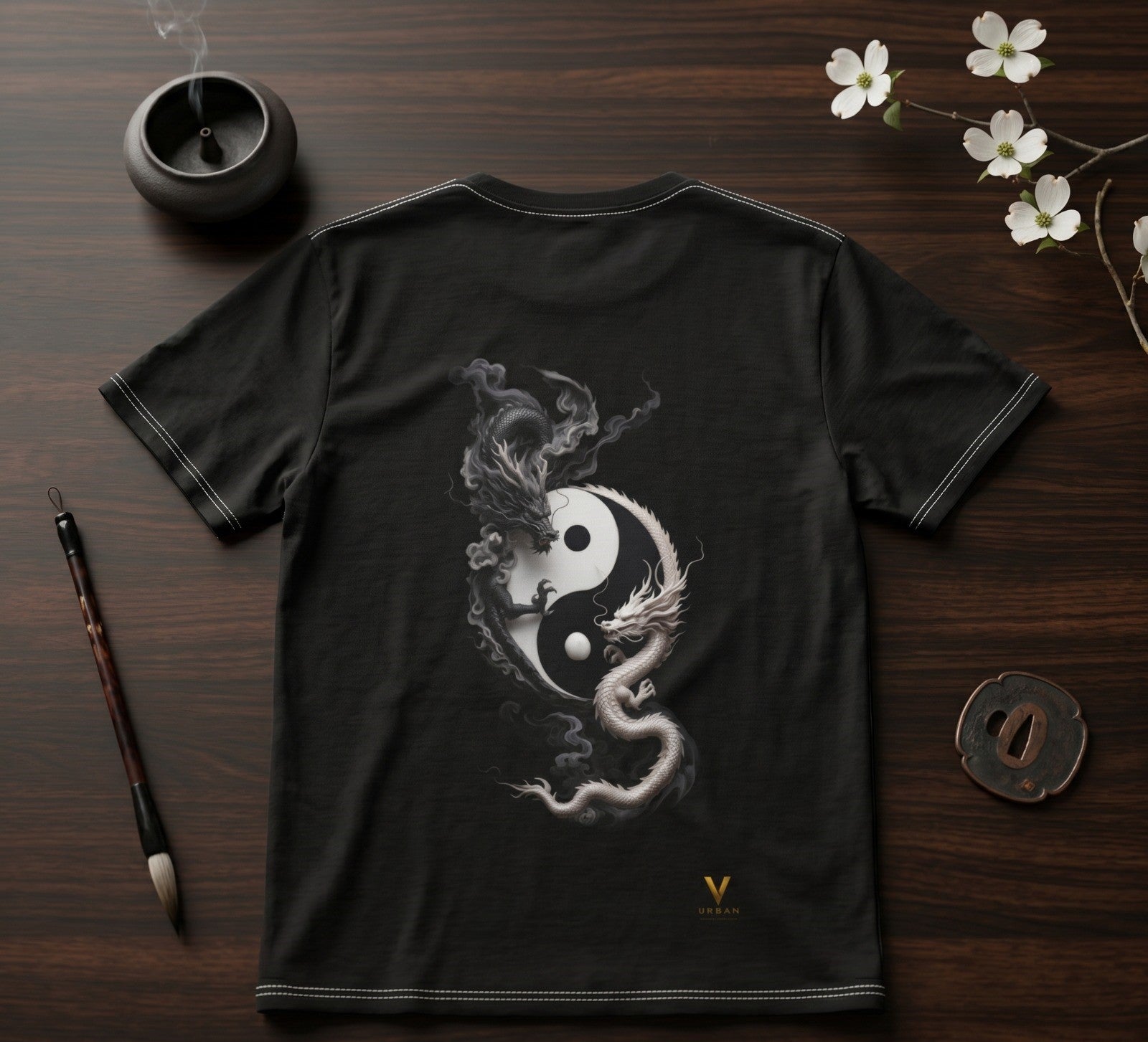 V URBAN The Zen Streetwear (Shadow & Light: Dual Sovereigns) Black Tee~