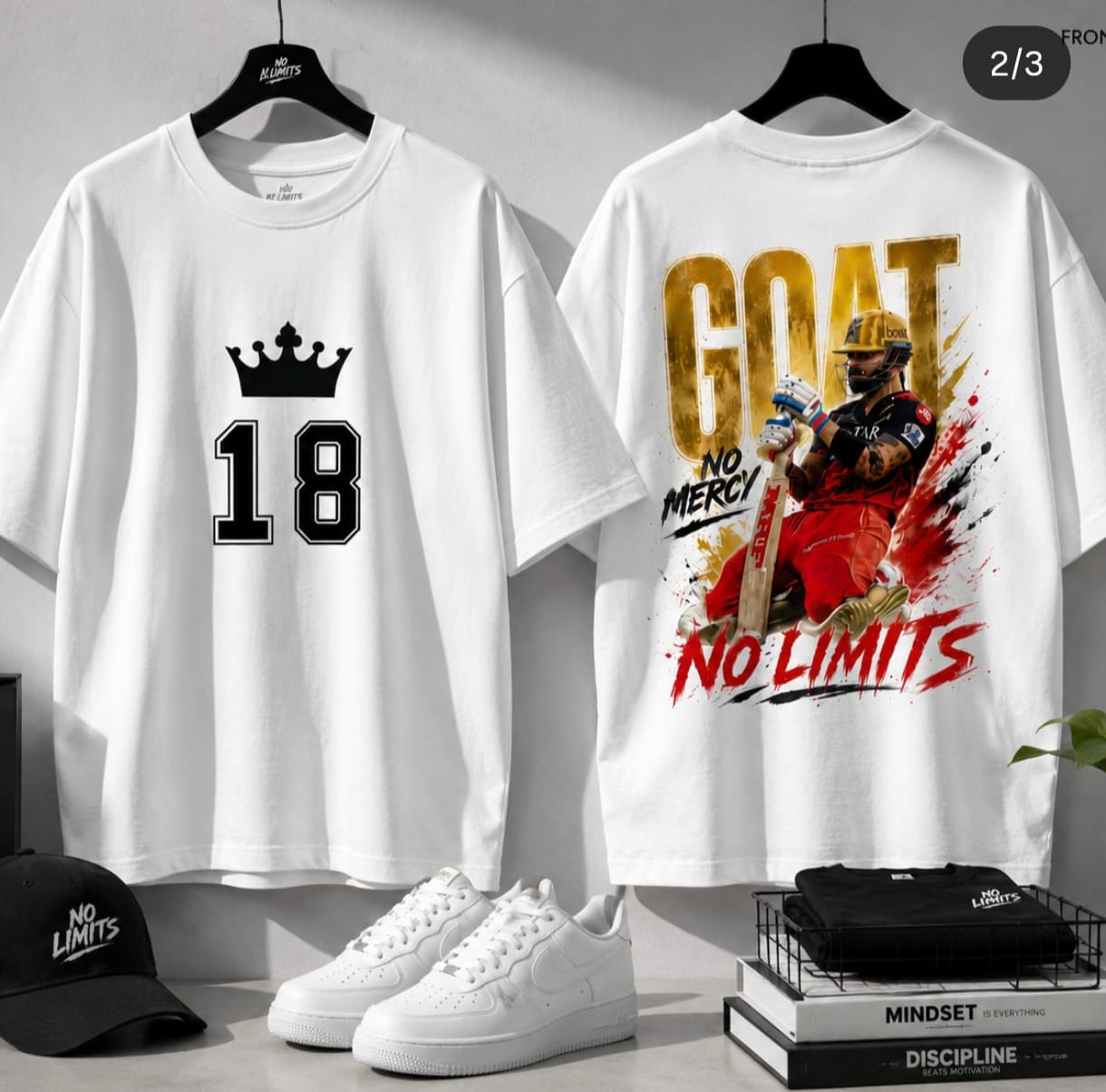 V URBAN The RCBIAN'S | No Mercy, No Limits | RCB Virat Kohli Cricket Graphic Tee~